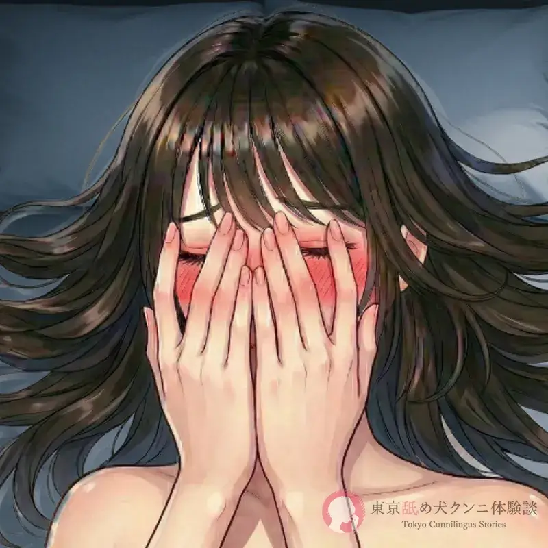 ベッドに横たわり、恥じらいを見せるマリンちゃん